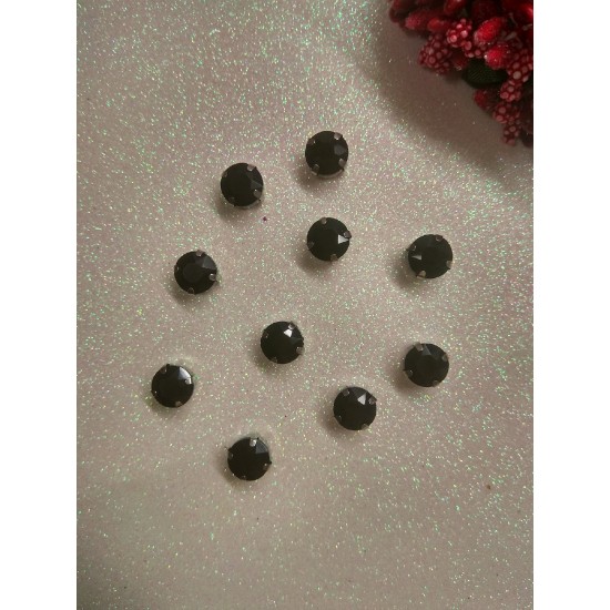 Стразы в цапах "Круг" цв. черный, цена за 1 шт